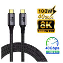 PremiumCord USB4™ Gen 3x2 40Gbps 8K@60Hz 240W Thunderbolt 3 cable 1.2m