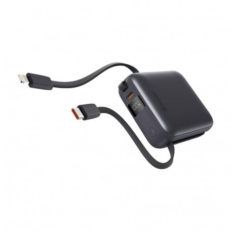 Swissten Power Bank 10000 mAh with Built-In Cables USB-C and Lightning