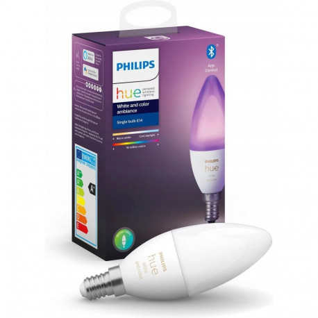 Philips White Color Ambiance Bluetooth LED Spuldze E14 5.3W 470lm
