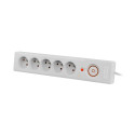 SURGE PROTECTOR ARMAC Z5 1.5M 5X FRENCH OUTLETS 10A CABLE ORGANIZER GREY