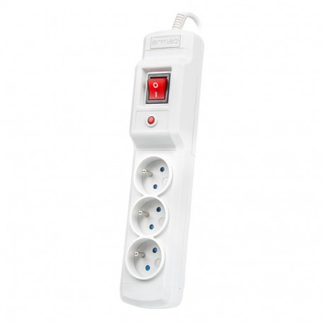 SURGE PROTECTOR ARMAC MULTI M3 3M 3X FRENCH OUTLETS GREY