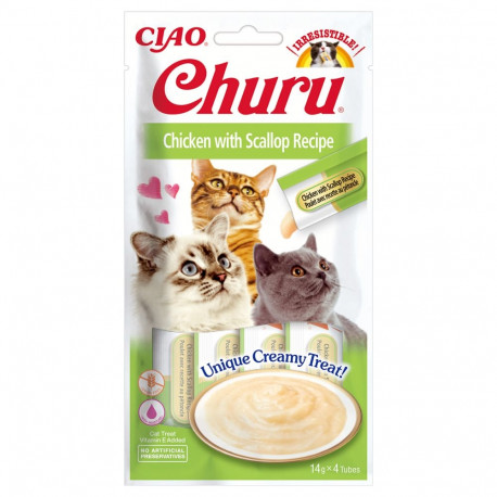 Churu cat treat with chicken and scallop 4x14g