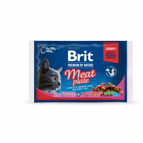 Brit Premium Meat Plate multipack wet food for cats 4x100g