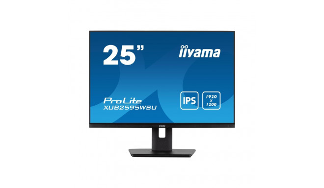 IIYAMA XUB2595WSU-B5 25-tolline ETE IPS-paneel 1920x1200 300cd/m2 4ms VGA HDMI DP USB HUB 2x2.0 kõla