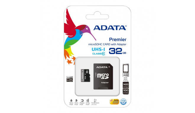 ADATA 32GB MicroSDHC UHS-I Class10 +SD adapter