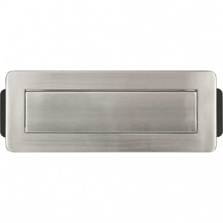Indesk-Power versenkbare Steckdosenleiste 3-fach (silber/schwarz, 2 Meter, 2x USB)
