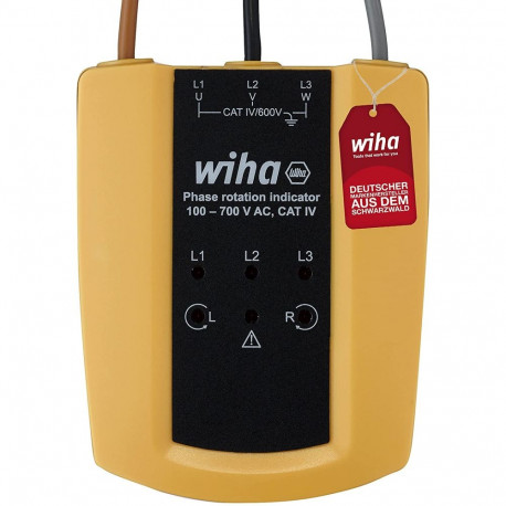 Wiha Phase sequence indicator 45221, 100 - 700 V AC, measuring device (yellow/black)
