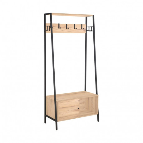 Hallway shelf HANNES 84x40xH180cm, rustic melamine