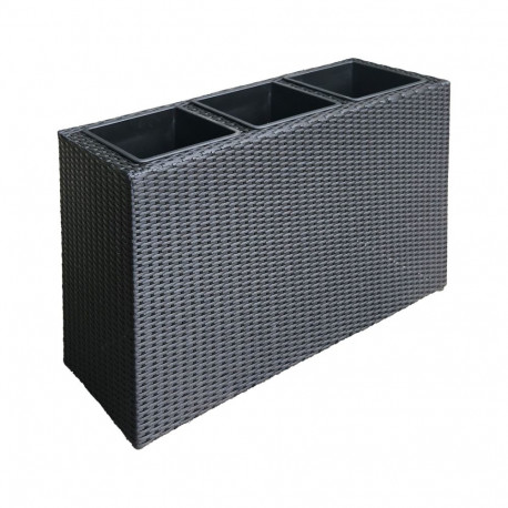 Flower box WICKER 84x30xH62cm, black