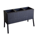 Lillekast WICKER 78x33xH54cm, must