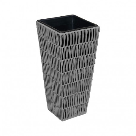 Plant holder WICKER 28x28xH50cm, grey