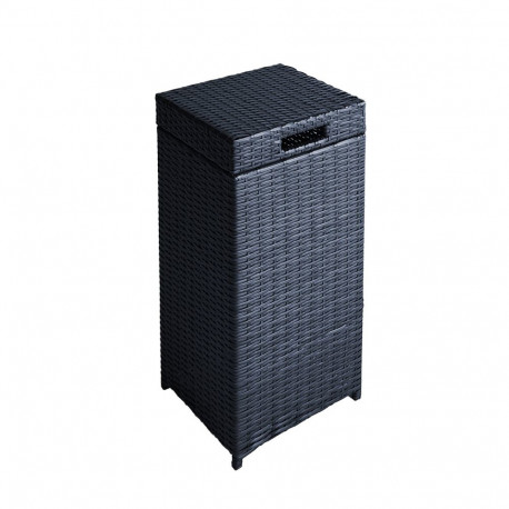 Trash box WICKER 36x36xH80cm, black
