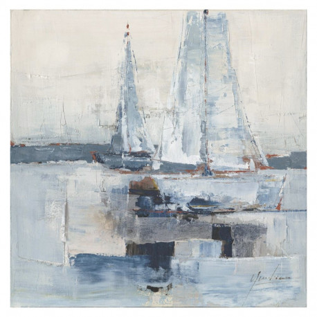 Oil painting 100x100cm, 
sailboats at sea