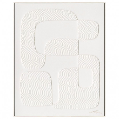 Painting with frame 80x100cm, 
white shape