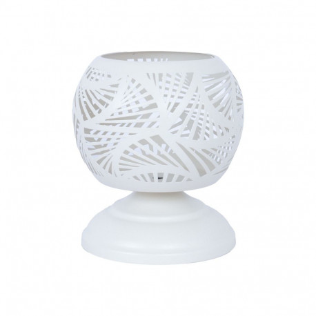 Candle holder SANDY 15x15xH16cm, antique white metal