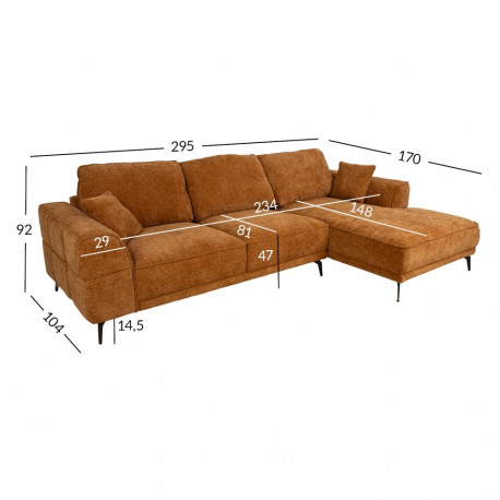 Corner sofa OLIVIA RC, brown