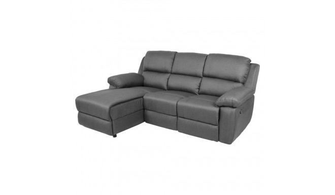 Nurgadiivan BERIT VN manuaalne recliner 214x160/95xH98cm, tumehall