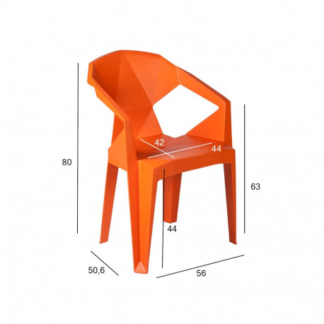 Tool MUZE 56x50,6xH80cm, oranž plastik