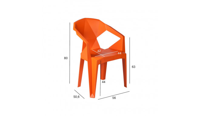 Tool MUZE 56x50,6xH80cm, oranž plastik