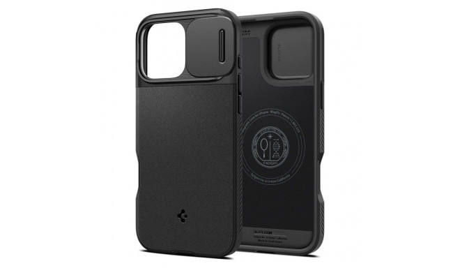 Mobiili tagakaas Spigen iPhone 16 Pro Optik Armor MS, must