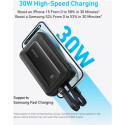 Akupank Anker 20000mAh, 30W, USB-C + Lightning kaabel, must