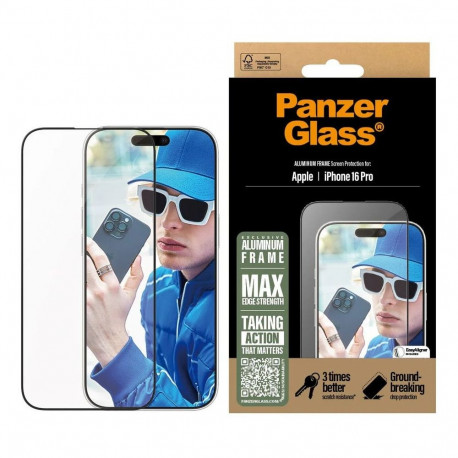 Kaitseklaas PanzerGlass iPhone 16 Pro Alumiinium raam UWF