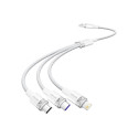 USB 2.0 A to 3-in-1 6A cable Vention CTRWG 1.5M (white)