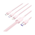 USB 2.0 A to 3-in-1 6A cable Vention CTRPG 1.5M (pink)