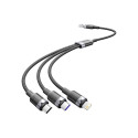 USB 2.0 A to 3-in-1 6A cable Vention CTRBG 1.5M (black)