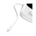 Powerbank Baseus Qpow PRO with Lightning cable, USB-C port and USB 20000mAh, 20W  (White)