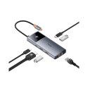 Hub 6in1 Baseus Metal Gleam 2 Series, USB-C to 2xUSB 3.0 +USB-C + HDMI + USB-C PD + Ethernet RJ45