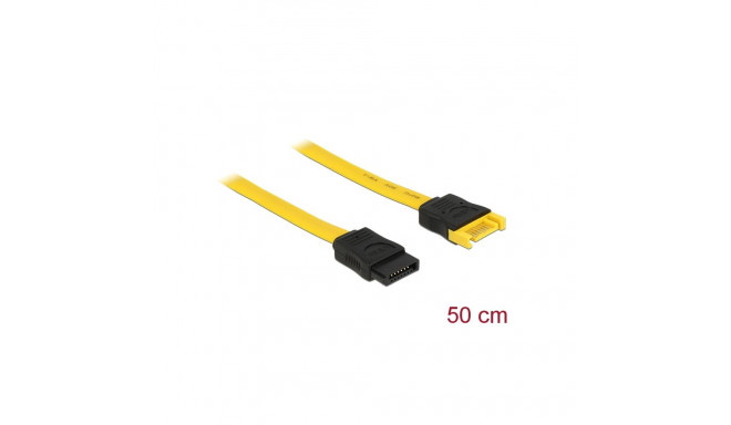 Delock Extension cable SATA 6 Gb/s male > SATA female 50 cm yellow