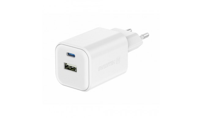 Swissten reisivõimsusadapter GaN USB-C / PD USB-A / 18W QC / 45W