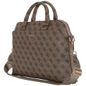 Bag Guess 4G Zipper Pocket Triangle Logo 15" brown