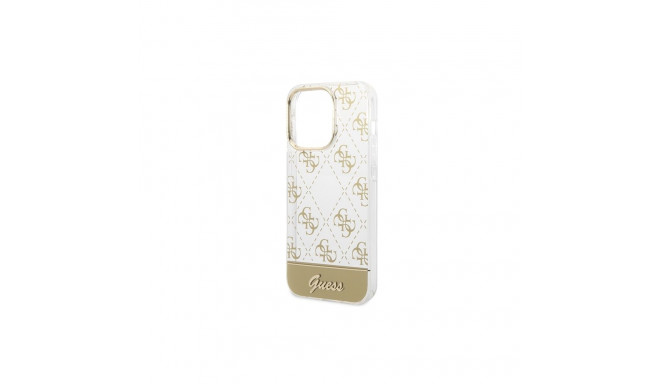 Guess GUHCP14LHG4MHG iPhone 14 Pro 6.1" gold hardcase 4G Pattern Script