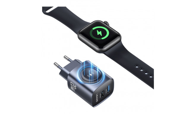USAMS CC293 T67 20W iWatch Wall Charger 1xUSB-C 1xUSB-A tarnish