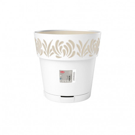 Flower pot with tray Gaia Ø30x29cm white