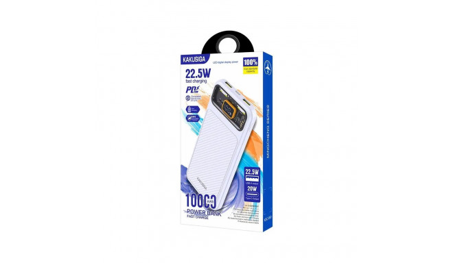 KAKUSIGA KSC-890 akupank 10000mAh | 2 x USB | 22.5W valge