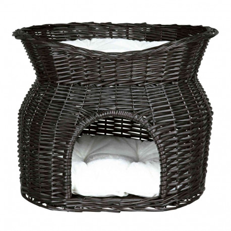 Cat bed - Trixie Wicker cave with bed on top and 2 cushions, 54 × 43 × 37 cm