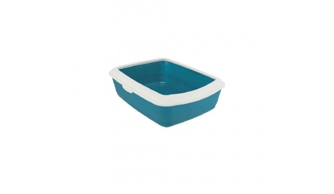 Cat litter tray : Trixie Classic cat litter tray, with rim, 37 × 15 × 47 cm, petrol|white