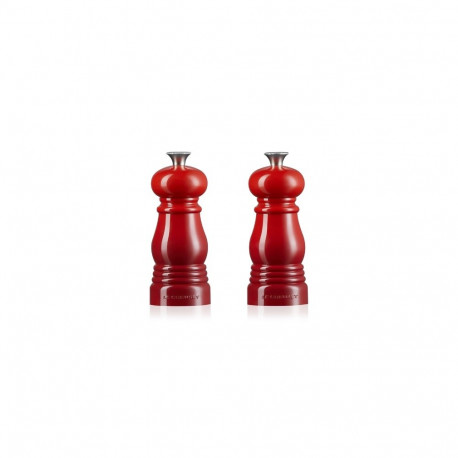 Salt and pepper grinder set 11cm red
