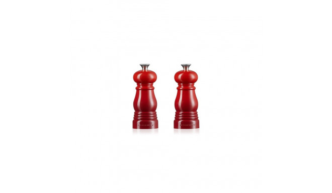 Salt and pepper grinder set 11cm red