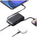 USAMS XR Series CD228 10000mAh 20W + USB-C/Lightning kaabel valge powerbank