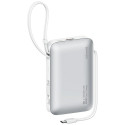 USAMS XR Series CD228 10000mAh 20W + USB-C/Lightning kaabel valge powerbank