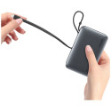 USAMS XR Series CD228 10000mAh 20W + USB-C/Lightning kaabel valge powerbank