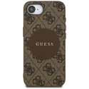 Case Guess 4G Circle Classic Logo MagSafe iPhone 16e jaoks pruun