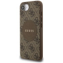 Case Guess 4G Circle Classic Logo MagSafe iPhone 16e jaoks pruun