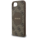 Case Guess 4G Circle Classic Logo MagSafe iPhone 16e jaoks pruun