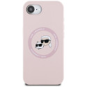 Case Karl Lagerfeld Silicone Karl&Choupette Heads MagSafe for iPhone 16e pink