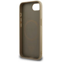 Guess Grained Triangle MagSafe ümbris iPhone 16e pruun